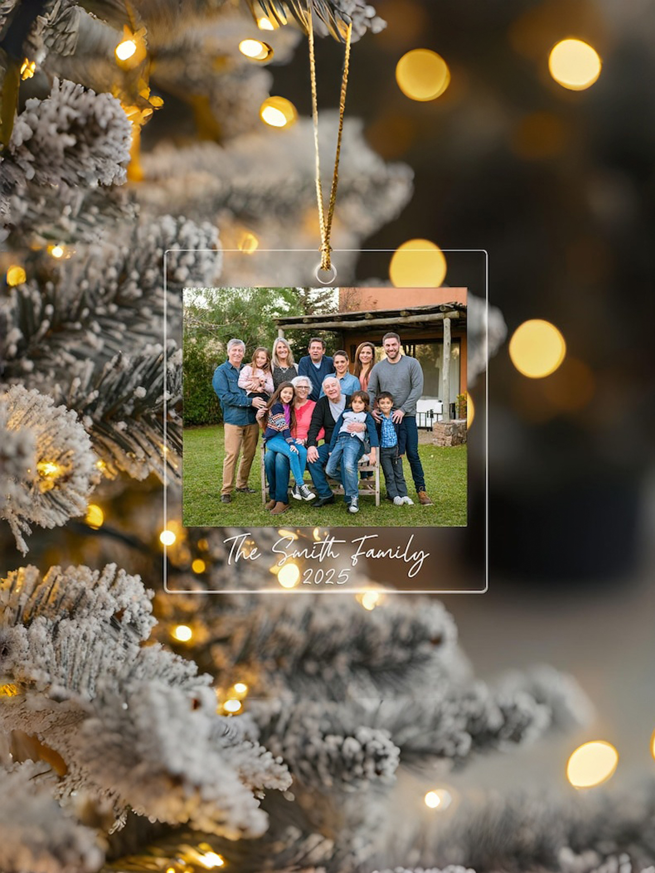 Custom Family Photo Christmas Ornament 2025: Large Family Christmas Keepsake, Picture Portrait Ornament Gift